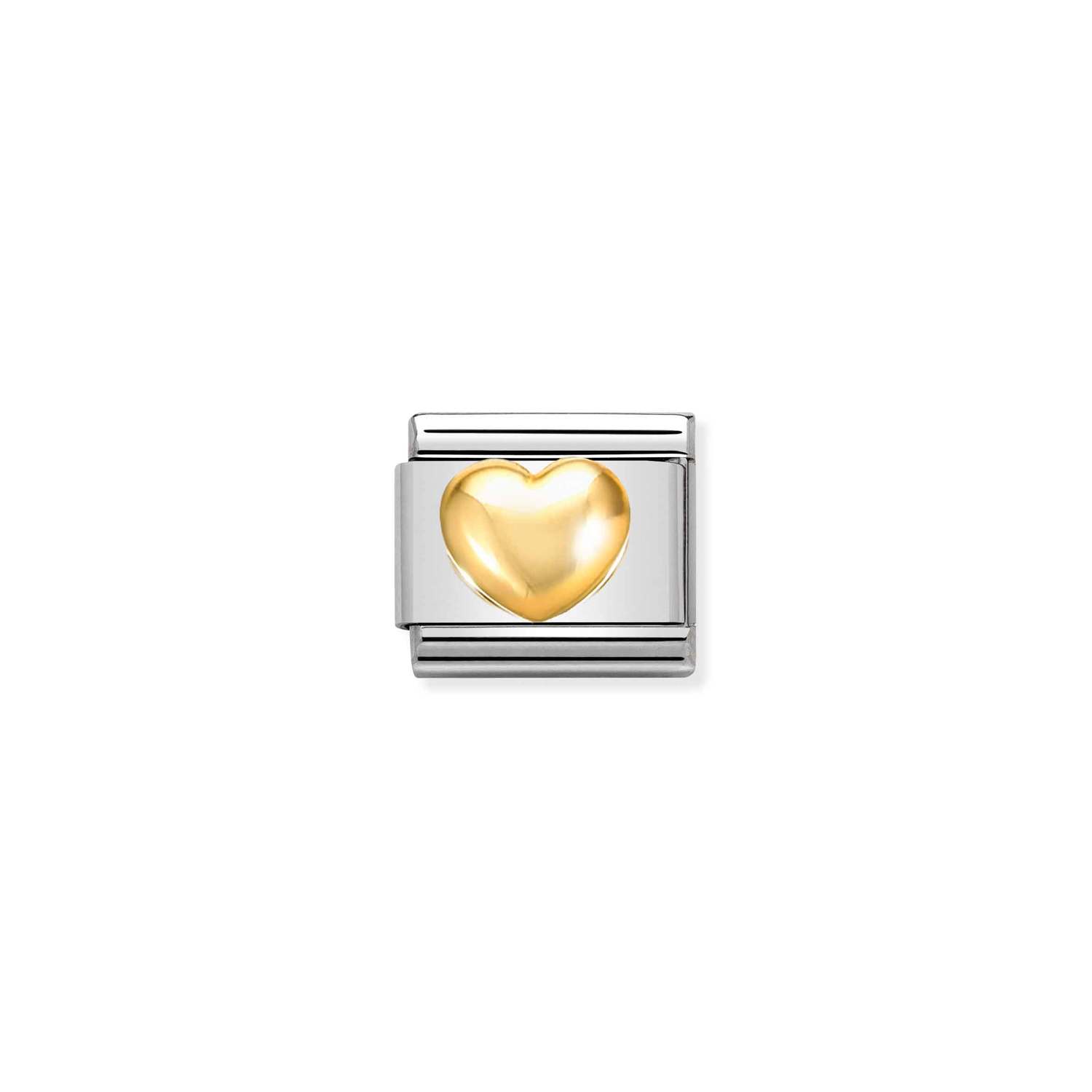 NOMINATION - MAILLE EN STAINLESS AVEC ÉMAIL EN OR 18K - COEUR