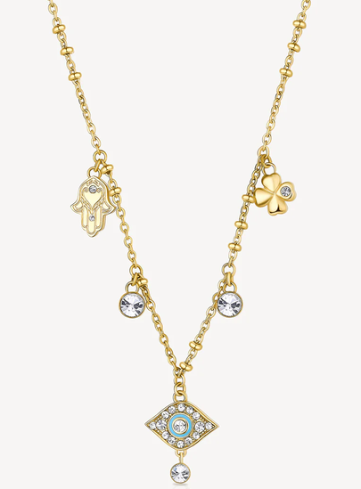 BROSWAY - CHAINE PENDENTIF OEIL PLAQUÉ OR CZ