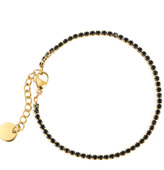 MIA - BRACELET DORÉ CZ NOIR