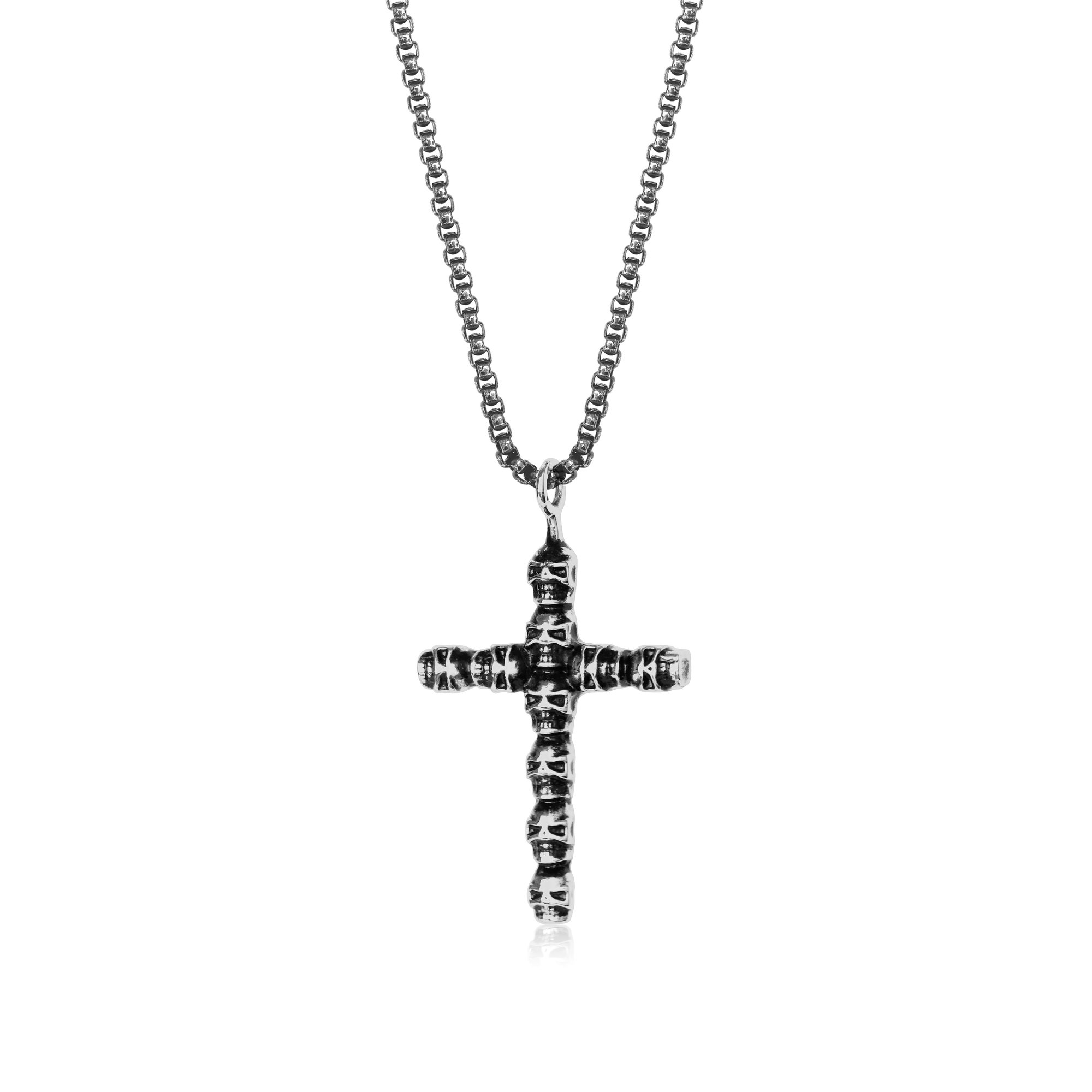 COLLIER AVEC PENDENTIF CROIX MULTI-CRÂNE