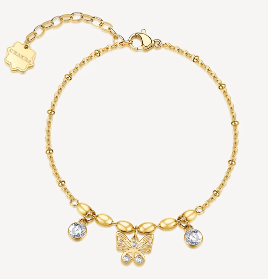 BROSWAY - BRACELET OR PAPILLON ET CZ