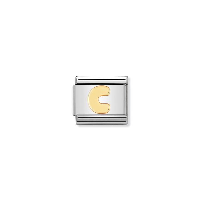 NOMINATION - LETTRE C STAINLESS ET OR 18K