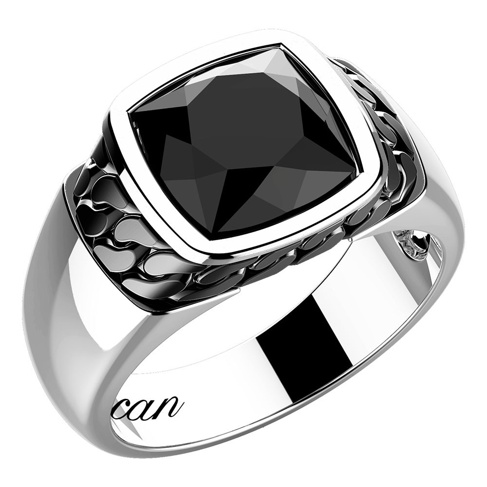 BAGUE AVEC ONYX NOIR - ZANCAN