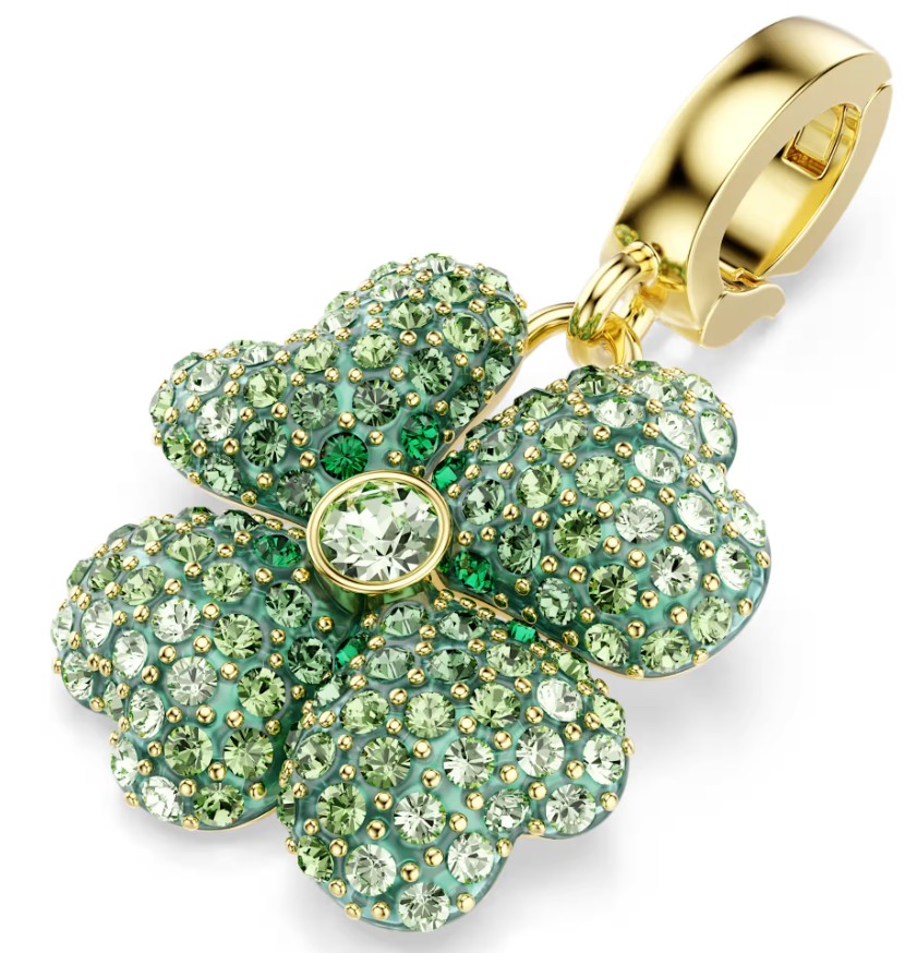 SWAROVSKI - PENDENTIF CHARM TRÈFLE VERT