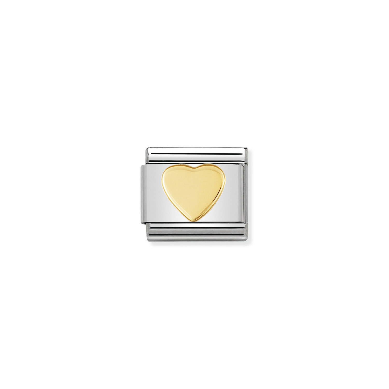 NOMINATION - MAILLE EN STAINLESS AVEC ÉMAIL EN OR 18K - COEUR