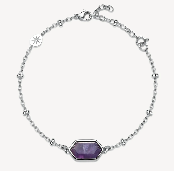 BROSWAY - BRACELET ARGENT PIERRE MAUVE