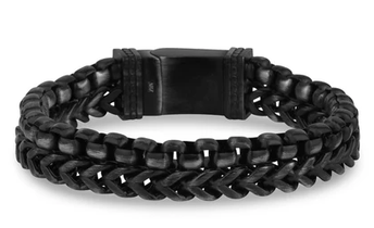 ARZ STEEL - BRACELET A DOUBLE LIAISON GRANDEUR:9.5
