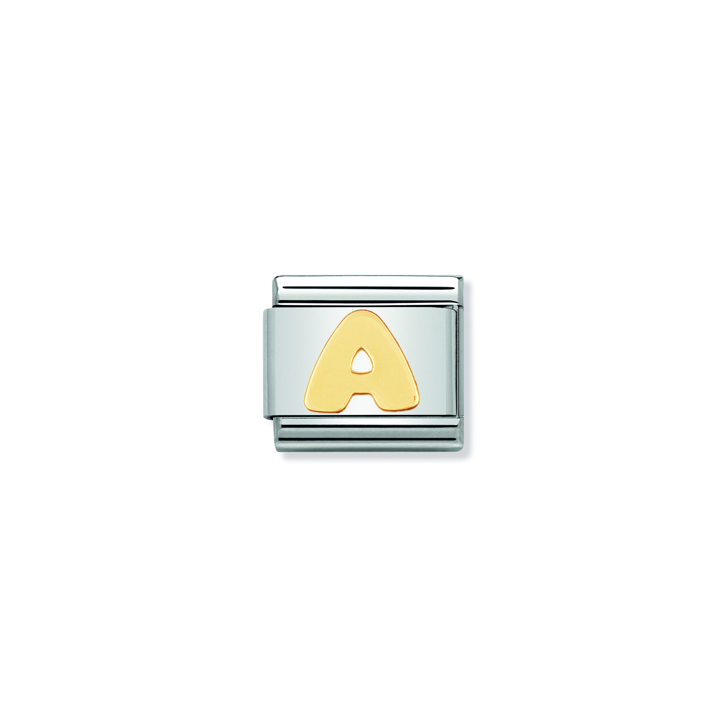NOMINATION - LETTRE A STAINLESS ET OR 18K