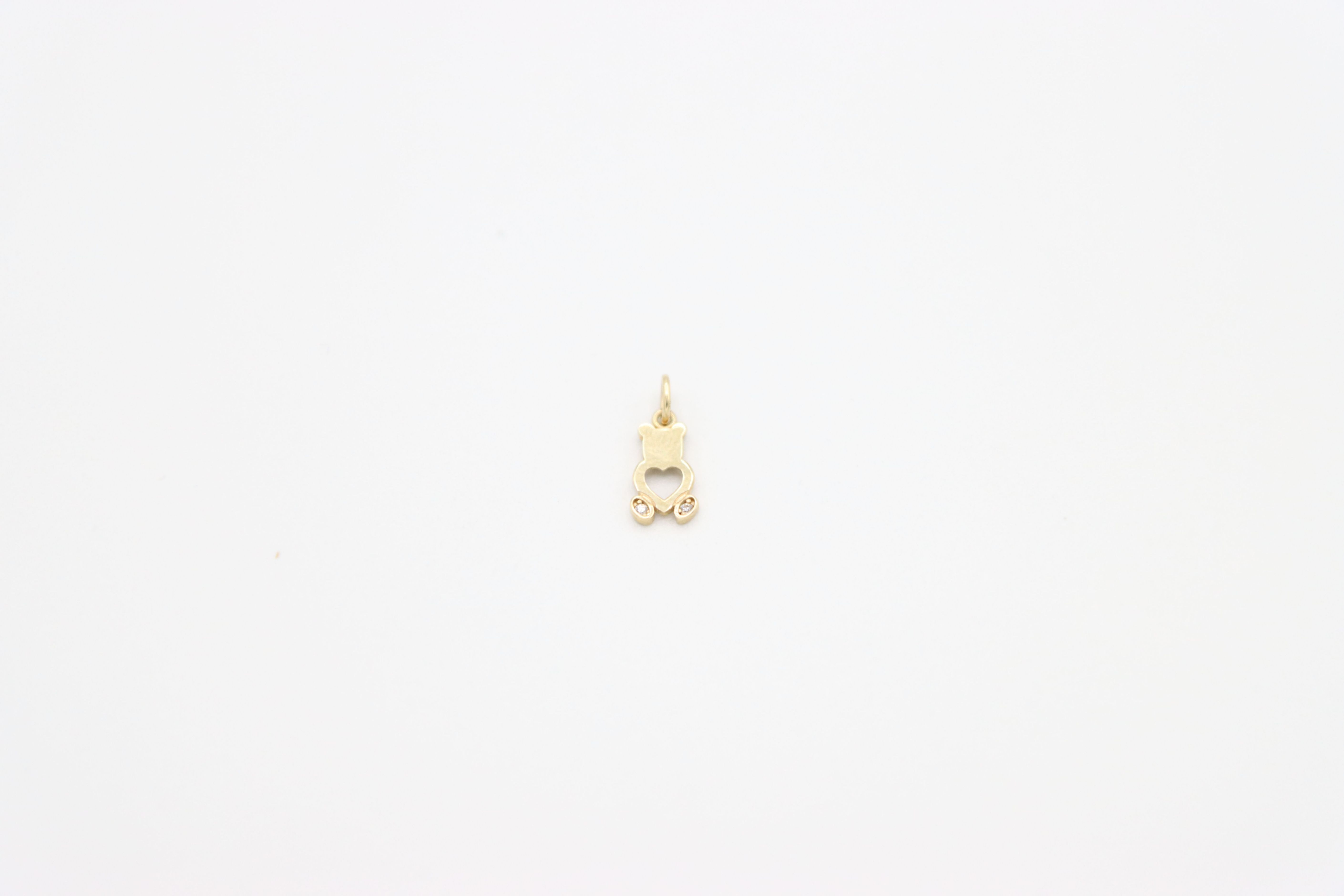 PENDENTIF OURSON EN OR 10K & ZIRCONS