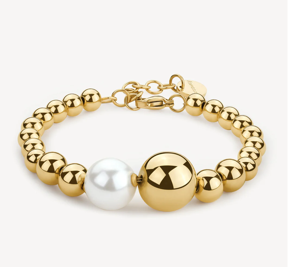 BROSWAY - BRACELET BILLE OR ET PERLE