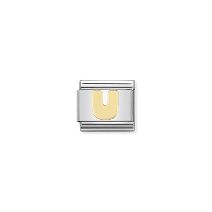 NOMINATION - STAINLESS ET OR 18K LETTRE U