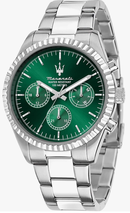 MASERATI - MONTRE COMPETIZIONE ARGENT FOND VERT