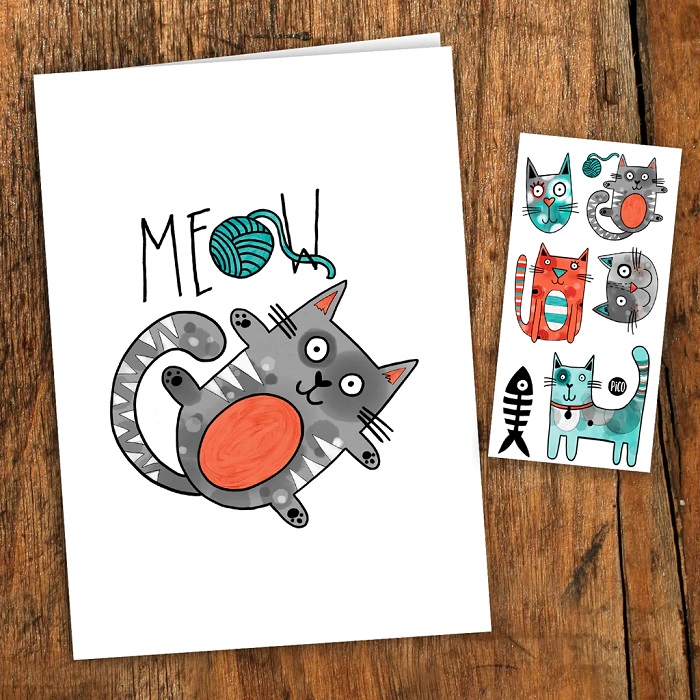 CARTE DE SOUHAITS - CHAT