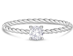 ARZ STEEL - BAGUE TORSADE 1CZ GR:8
