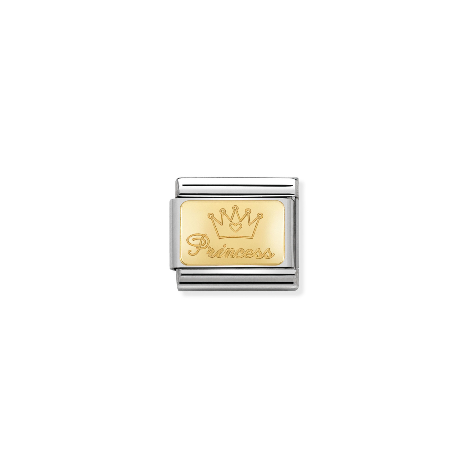 NOMINATION - MAILLE EN STAINLESS AVEC ÉMAIL EN OR 18K - PRINCESS