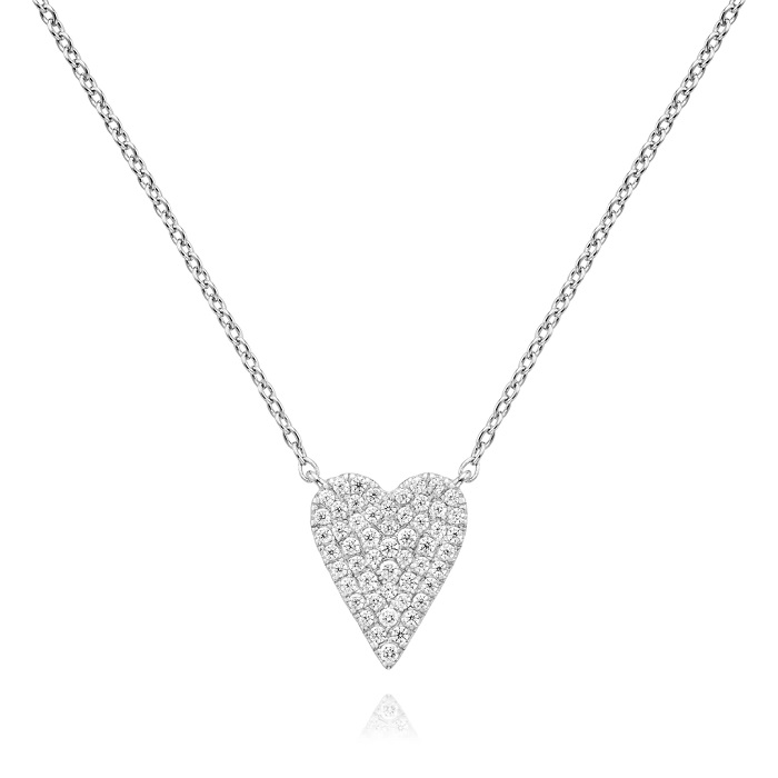 COLLIER COEUR POINTU PAVÉ DE ZIRCONS - MISS MIMI