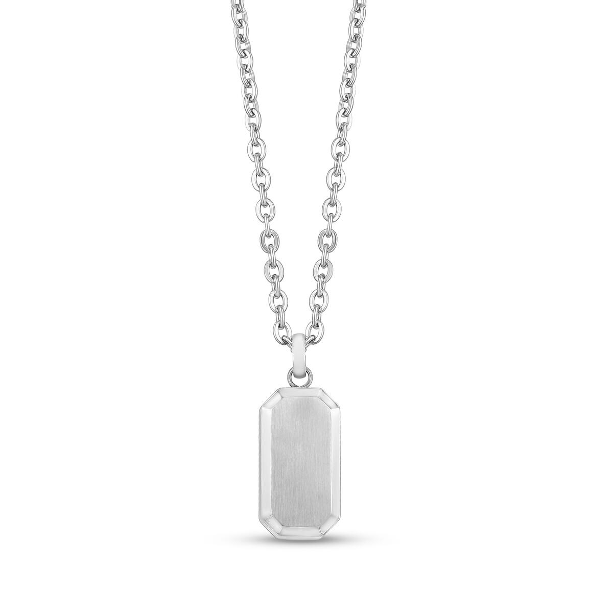 CHAINE AVEC PENDENTIF PLAQUE D'IDENTITÉ POUR CENDRE ARZ STEEL