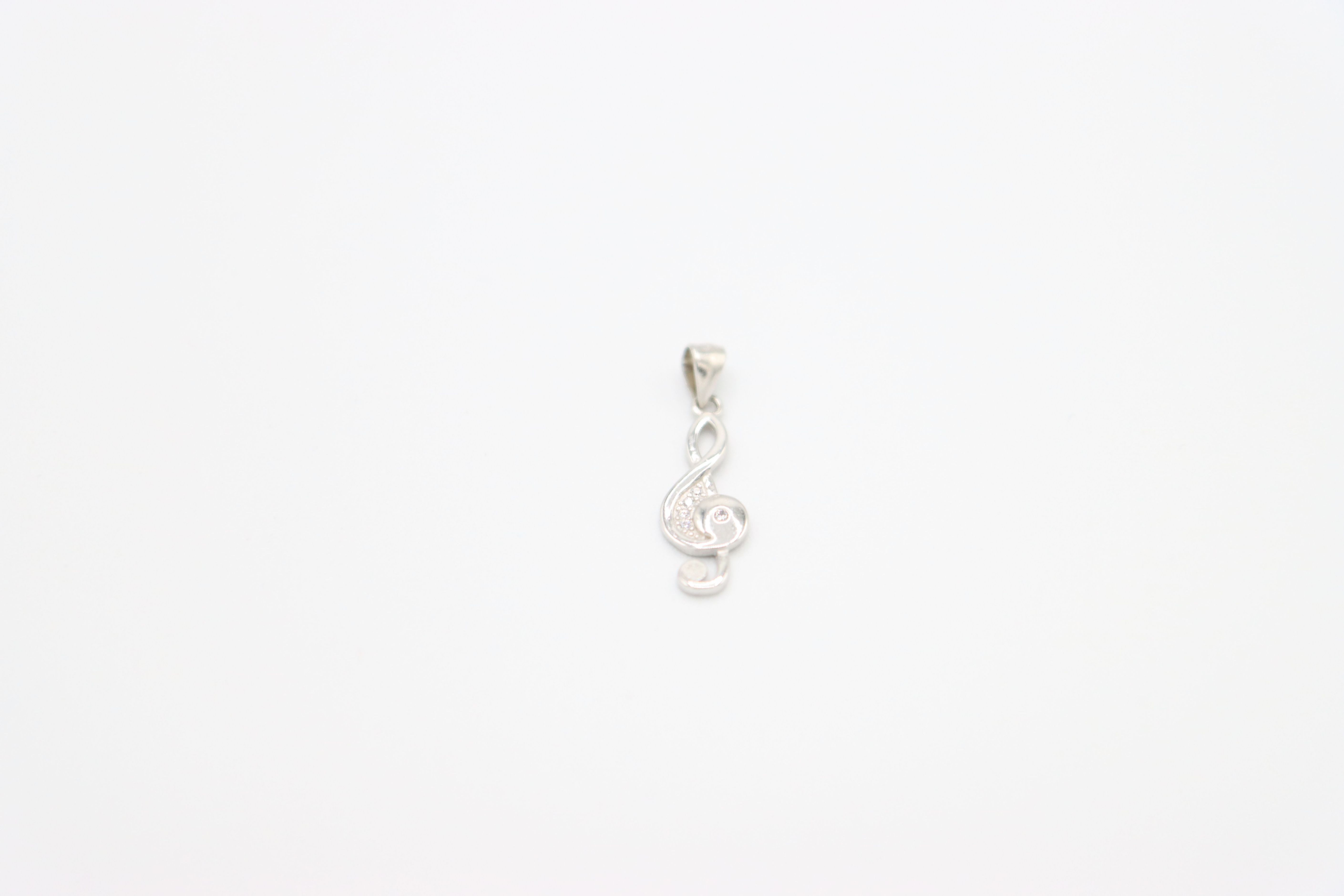 PENDENTIF NOTE DE MUSIQUE EN ARGENT & ZIRCONS