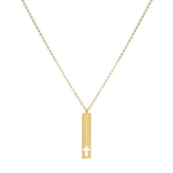 CHAINE AVEC PENDENTIF PLAQUE DOTÉE D