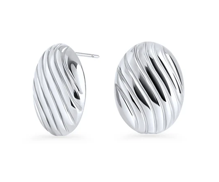 MIA - BOUCLES D'OREILLES ANNEAU ARGENT OVALE