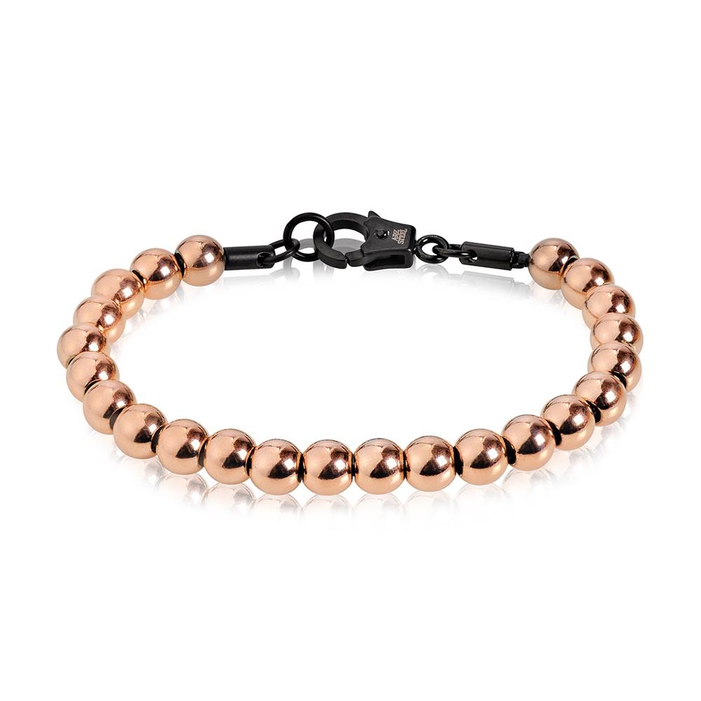 BRACELET EN BILLES ROSE GOLD ARZ-STEEL