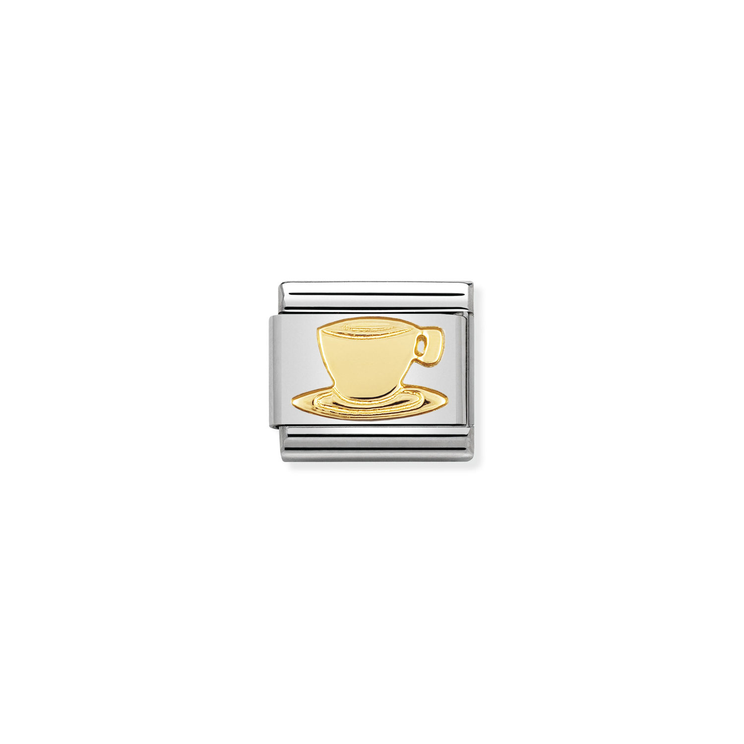 NOMINATION - MAILLE EN STAINLESS AVEC ÉMAIL EN OR 18K - TASSE