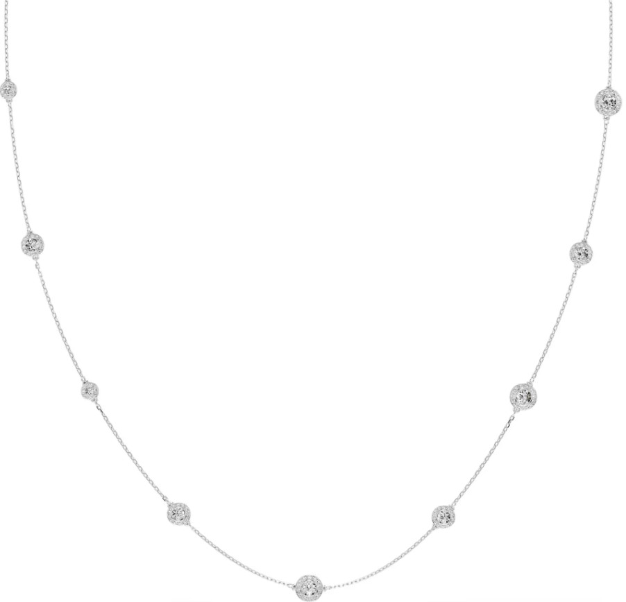 SWAROVSKI - SAUTOIR UNA ANGELIC TAILLE RONDE, BLANC, MÉTAL RHODIÉ